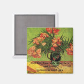 Aimant Vase avec Oleanders et livres par Vincent van Gogh (Recto/Verso)