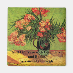 Aimant Vase avec Oleanders et livres par Vincent van Gogh