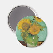 Aimant Vase avec trois tournesols, Vincent van Gogh (Recto/Verso)