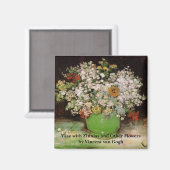 Aimant Vase avec Zinnia Flowers par Vincent van Gogh (Recto/Verso)
