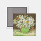 Aimant Vase avec Zinnias et Fleurs de Vincent van Gogh (Recto/Verso)