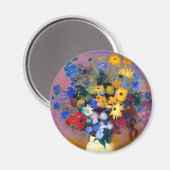 Aimant Vase blanc avec fleurs Odilon Redon (Recto/Verso)