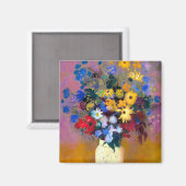 Aimant Vase blanc avec fleurs Odilon Redon (Recto/Verso)