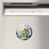 Aimant Vase de marguerites joli floral (In Situ (Lave-vaisselle))