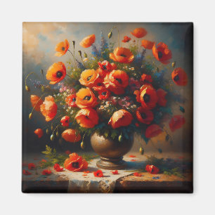 Aimant Vase de Red Poppies