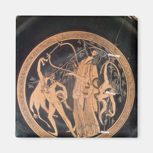 Aimant Vase grenier à silhouette rouge (Devant)