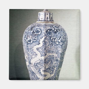 Aimant Vase octogonal à "Mei- P'ing" avec le blanc