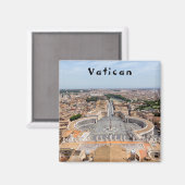 Aimant Vatican, Italie : Vue aérienne Carré de Saint-Pier (Recto/Verso)