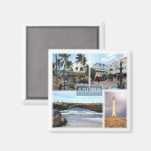 Aimant vAW003 ARUBA, Mosaic, America, Fridge (Recto/Verso)