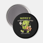 Aimant Vector argent marche dessin animé mascotte parfait (Recto/Verso)