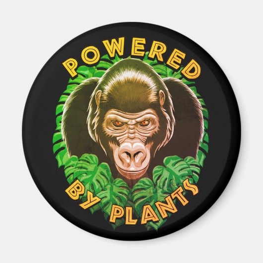 Aimant Vegan Gorilla - Propulsé Par Citation Plante (Devant)