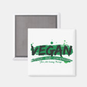 Aimant Vegan Peace Love Compassion (Recto/Verso)