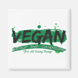 Aimant Vegan Peace Love Compassion