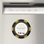 Aimant Vegas Black Gold Poker Chip Wedding Enregistrer La (In Situ (Lave-vaisselle))