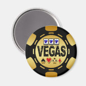 AIMANT VÉGAS GOLD ET NOIR POKER CHIP (Recto/Verso)