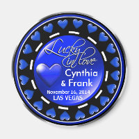 Vegas Lucky in Love Hearts Casino Chip cobalt
