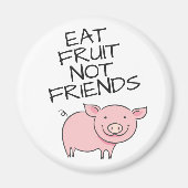 Aimant Vegas mangez des fruits pas amis mignon piglet ros (Devant)