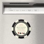 Aimant Vegas Wedding Enregistrer La Date Poker Chip Black (In Situ (Lave-vaisselle))