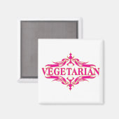 Aimant Végétarien rose (Recto/Verso)