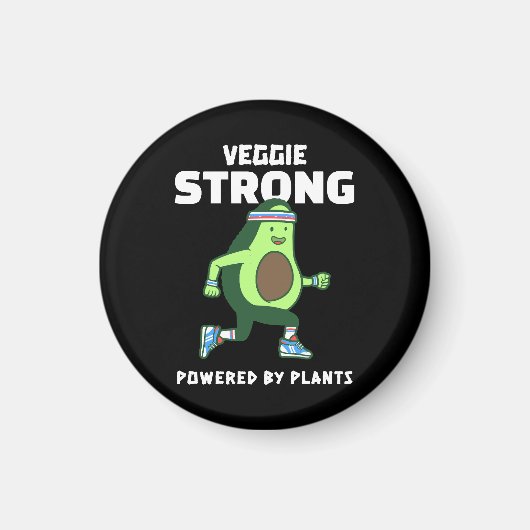 Aimant Veggie Strong, Alimenté par les plantes (Devant)