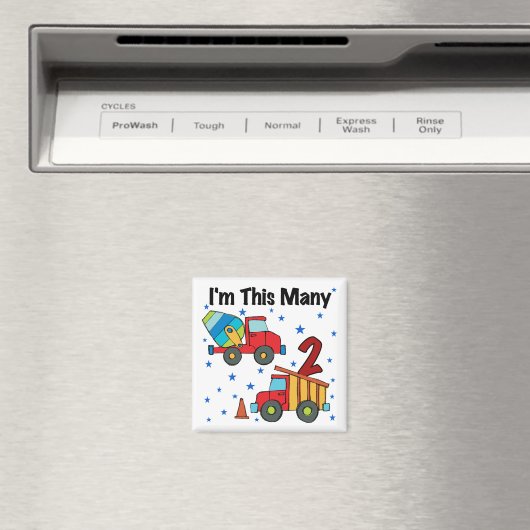 Aimant Véhicules de construction 2e cadeau d'anniversaire (In Situ (Lave-vaisselle))