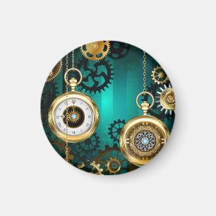 Aimant Veille bijoux Steampunk sur un Arrière - plan vert