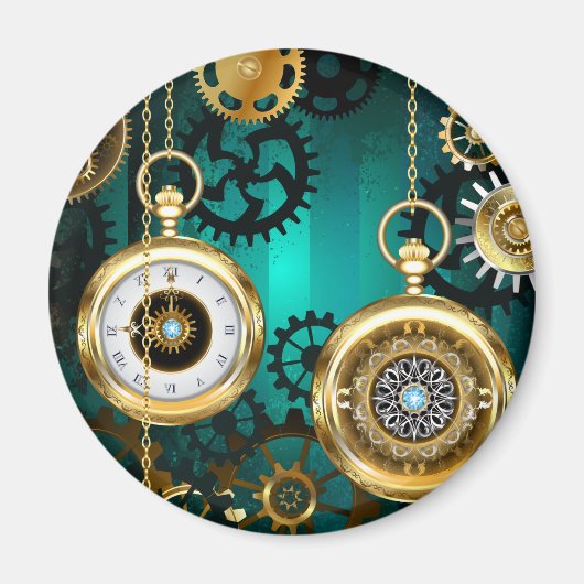 Aimant Veille bijoux Steampunk sur un Arrière - plan vert (Devant)