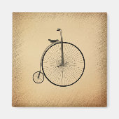 Aimant Vélo ancien à grande roue rustique (Devant)