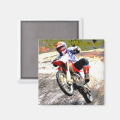 Aimant Vélo droit à roues dans la boue en couleur (Recto/Verso)