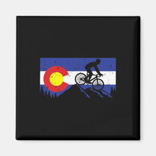 Aimant Vélo tout terrain Colorado Vélo Drapeau Vintage -