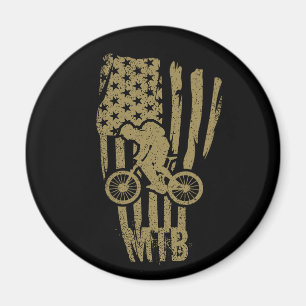 Aimant Vélo tout terrain drapeau américain Mtb patriotiqu