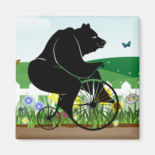 Aimant Vélo Vintage À L'Ours (Devant)
