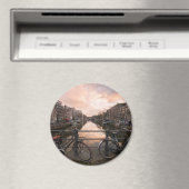 Aimant Vélos au coucher du soleil à Amsterdam (In Situ (Lave-vaisselle))