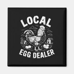 Aimant Vendeur local d'oeufs Retro Funny Chicken Pâques F