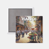 Aimant Vendeur rue Hanoi Vietnam (Recto/Verso)