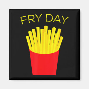 Aimant Vendredi Fou, Frites, Tgif Merci Mon Dieu C'est Ve
