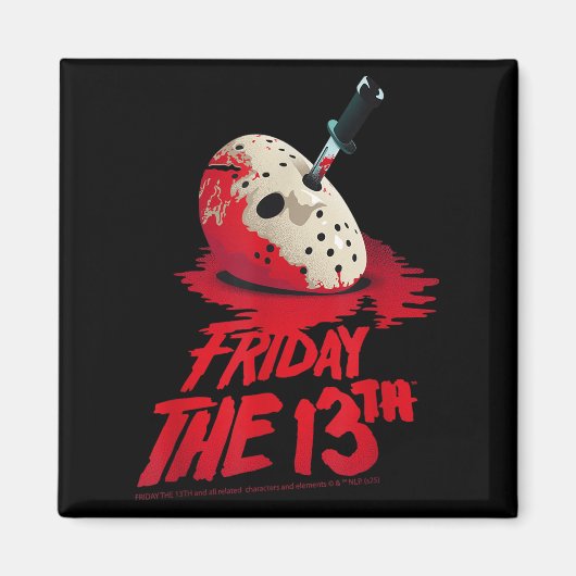 Aimant Vendredi Le 13ème Masque Sang Halloween Conception (Devant)