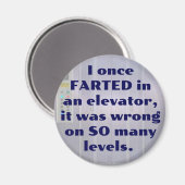 Aimant Vendu dans un ascenseur, FART JOKE, DAD JOKE (Recto/Verso)