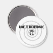 Aimant Venez du côté nerd pour le style de typographie Pi (Recto/Verso)
