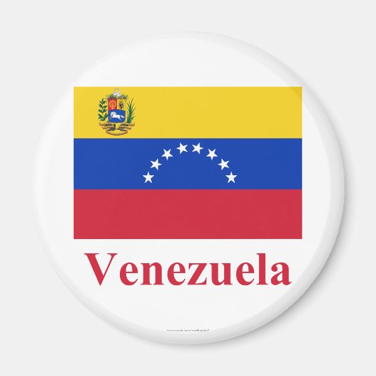 Aimant Venezuela Drapeau avec nom (Devant)