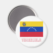Aimant Venezuela Drapeau avec nom (Recto/Verso)