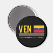 Aimant Venezuela Drapeau et code ISO Alpha 3 Design (Recto/Verso)