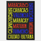 Aimant Venezuela élégant Caracas City Names (Recto)