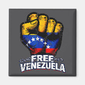 Aimant Venezuela Flag Venezuela Libre 2026  (Devant)
