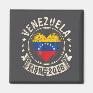 Aimant Venezuela Libre 2026 Drapeau du cœur du Venezuela