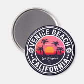 Aimant Venice Beach California Retro Sunset Souvenirs 60s (Recto/Verso)