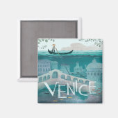Aimant venice Italy Gondola travel vacation retro post (Recto/Verso)