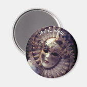 Aimant Venise, Italie (IT) - Mystérieux Masque Carnaval (Recto/Verso)