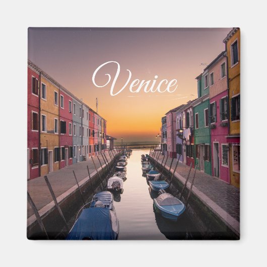 Aimant Venise Italie | Modèle de texte et d'image (Devant)