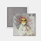 Aimant Venise, Masques Carnavals No.4 Italie (Aimant frig (Recto/Verso)